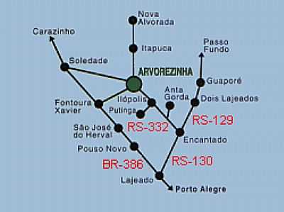 MAPA DE LOCALIZAO - ARVOREZINHA - RS